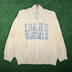 MV Sport Idaho Vandals Hoodie Pale Yellow Glitter Graphic Mens Large